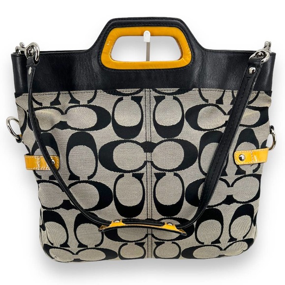 Coach Black and Yellow Shoulder Bag - Picture 2 of 14